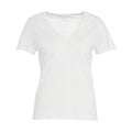 T-shirt in lino con scollo a V #bianco