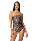 Costume intero in stampa animalier #marrone