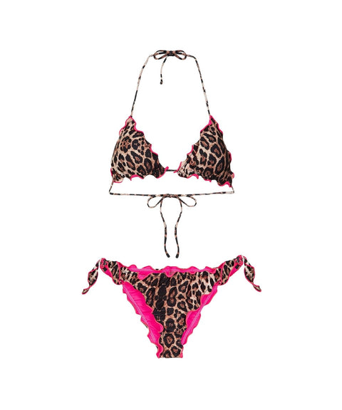 Bikini mit Animalprint #marrone