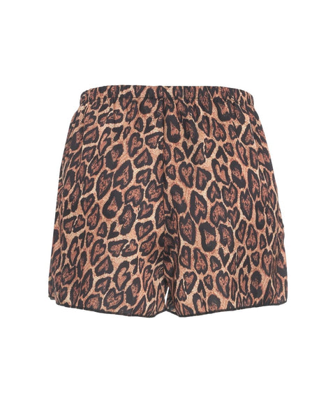 Pantaloncini con stampa animalier #marrone