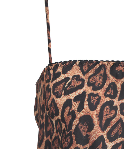 Abito mini con stampa animalier #marrone