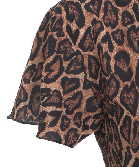 Tuta corta con stampa animalier #marrone