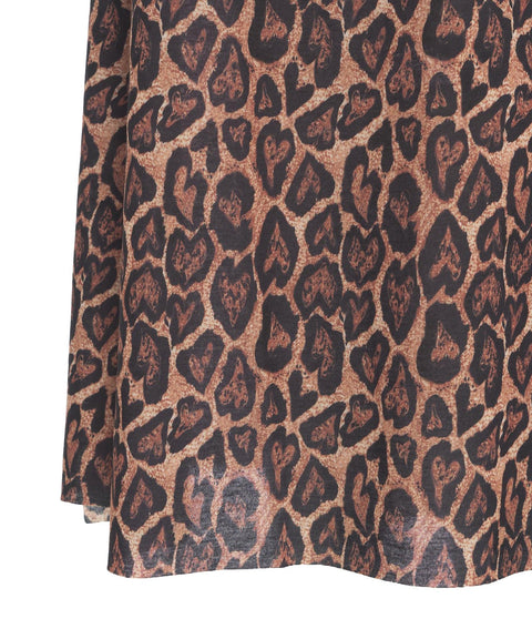 Maxi abito con stampa animalier #marrone