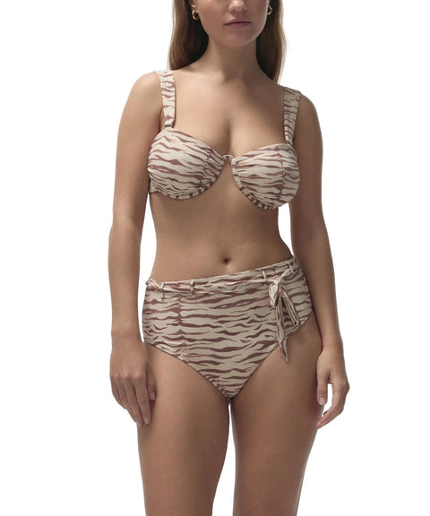 Slip bikini a vita alta #beige