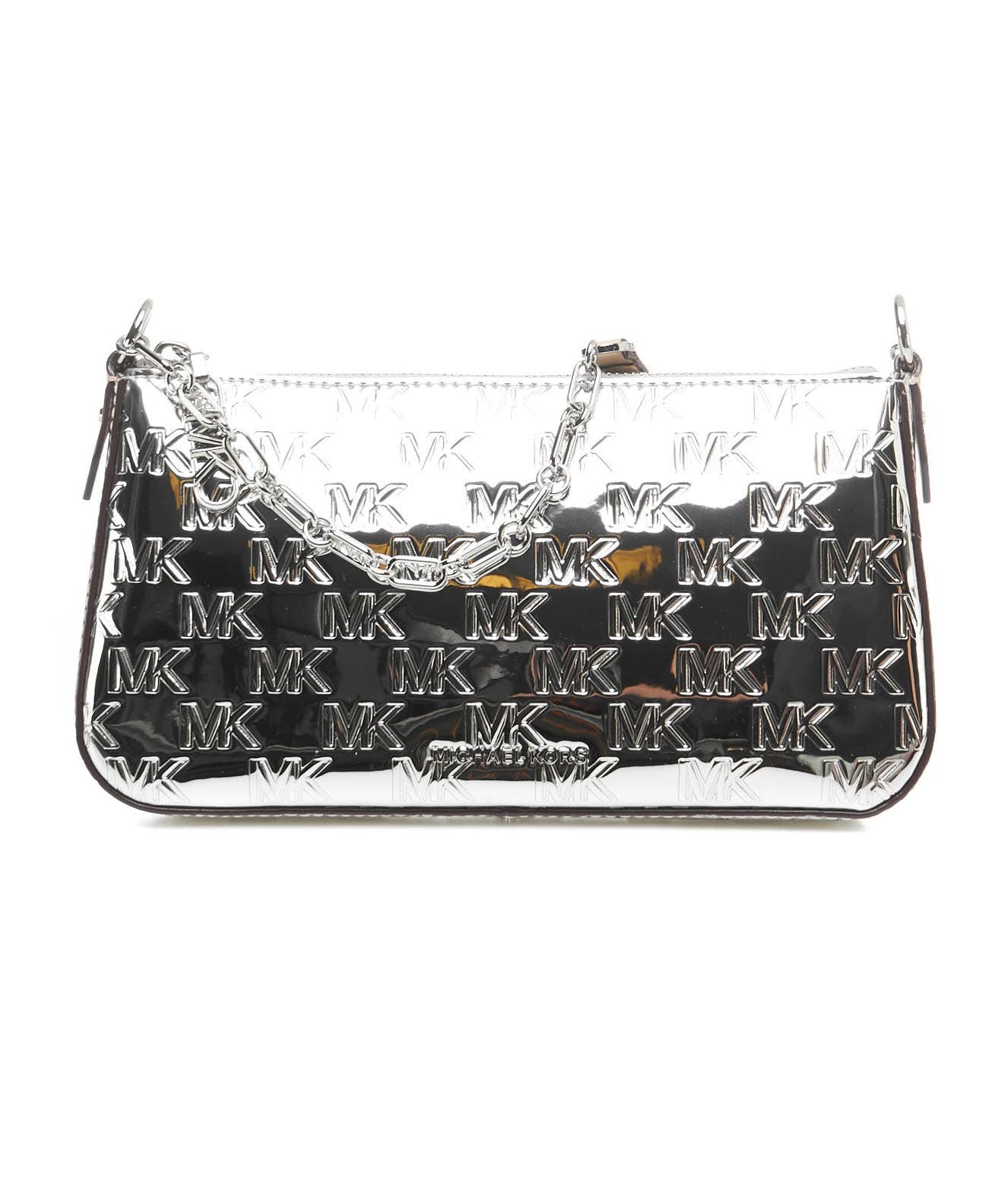 Michael kors silver shoulder hot sale bag