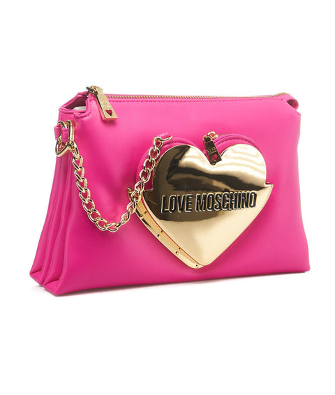 Pink 'Moschino' Belt Heart Pouch by Moschino on Sale