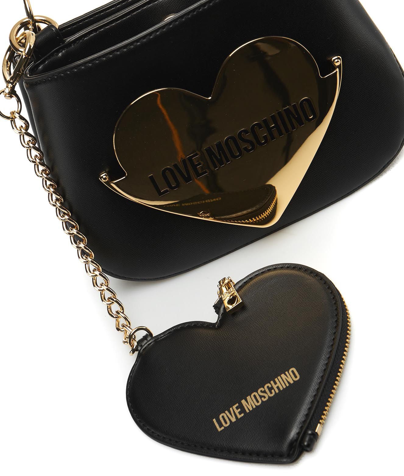 Moschino logo chain discount bucket shoulder bag