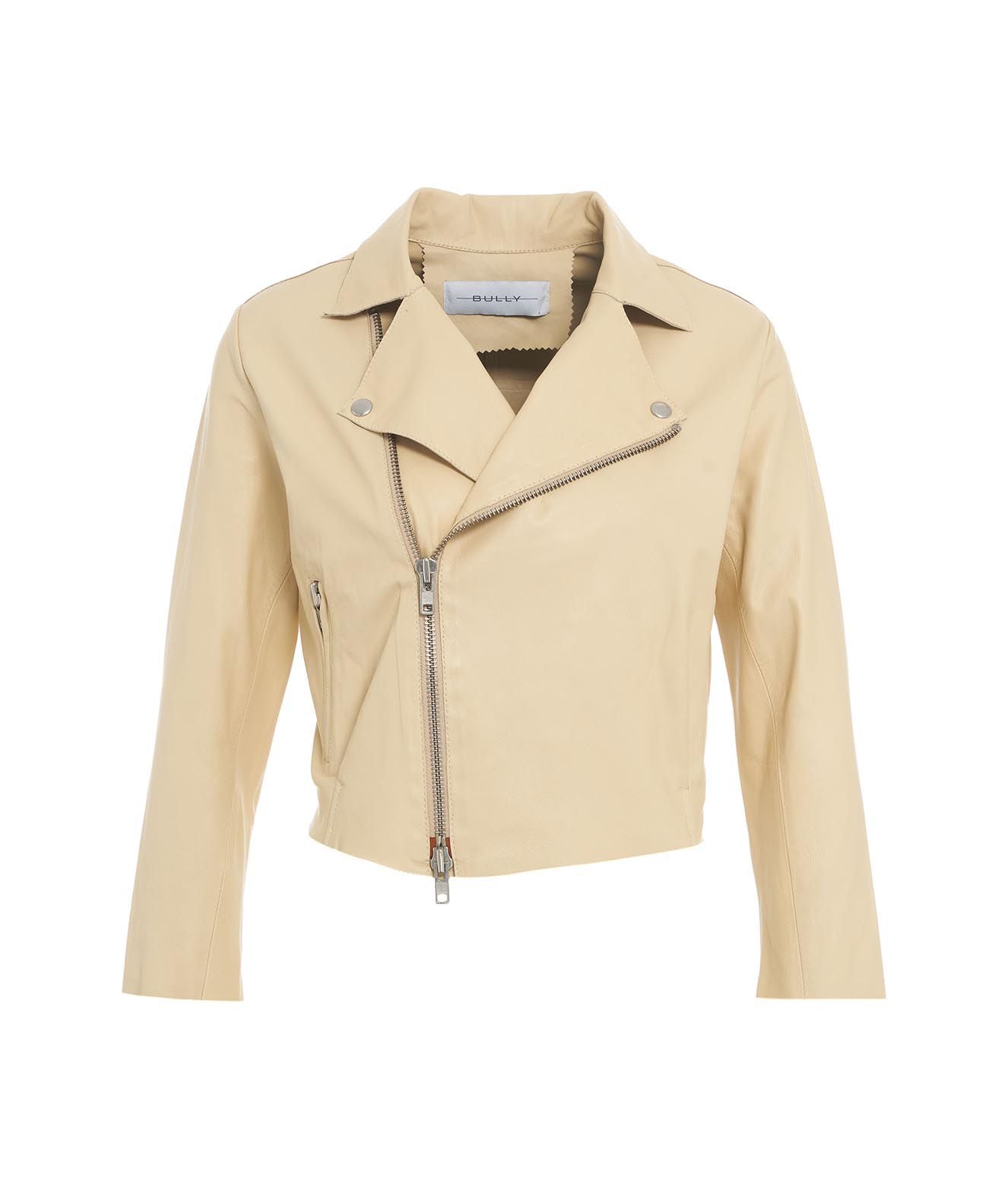 Giacca pelle outlet beige